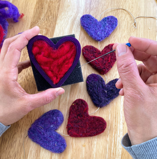 1/23 - Needle Felted Heart Garlands