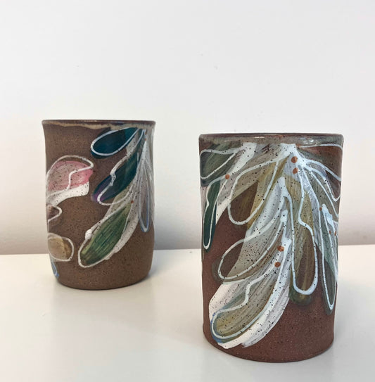 Hand-painted Flower Tumbler