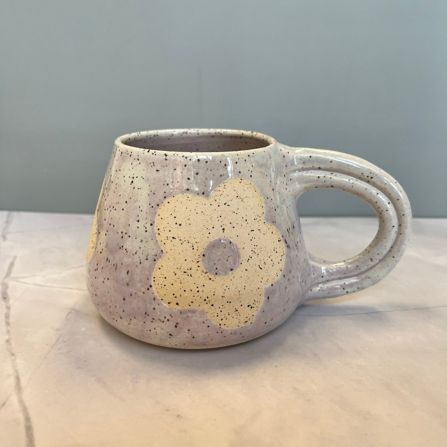 Lavender Mug with Flowers