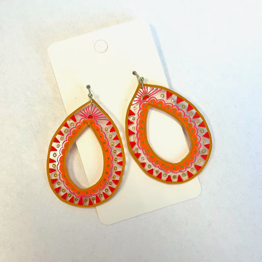 Orange Teardrop Tantara Earrings