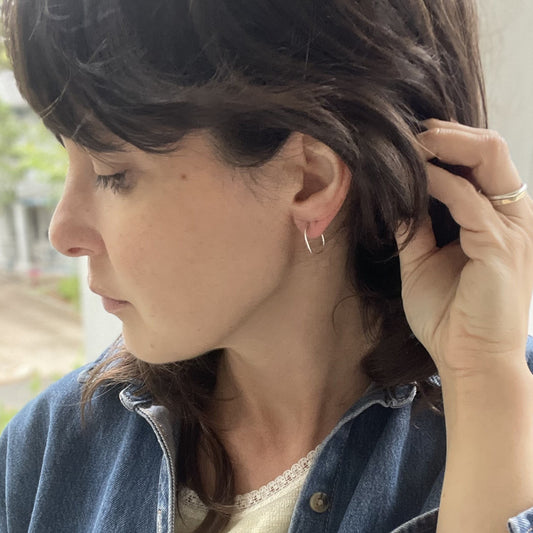 Circle Lock Threader Earrings