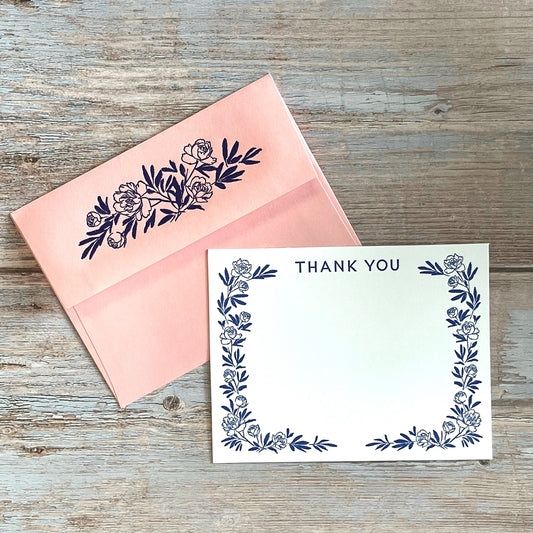 Thank You Notecards with Peonies (Box of 10)