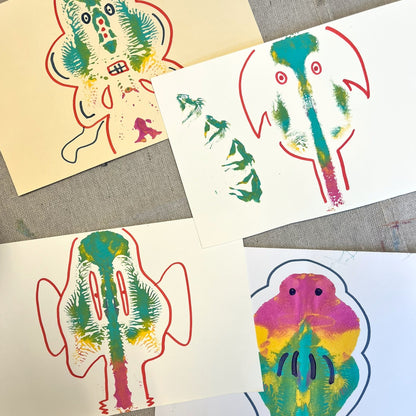 Sept 5 - Folded Paper Monoprints (for kids 4+)
