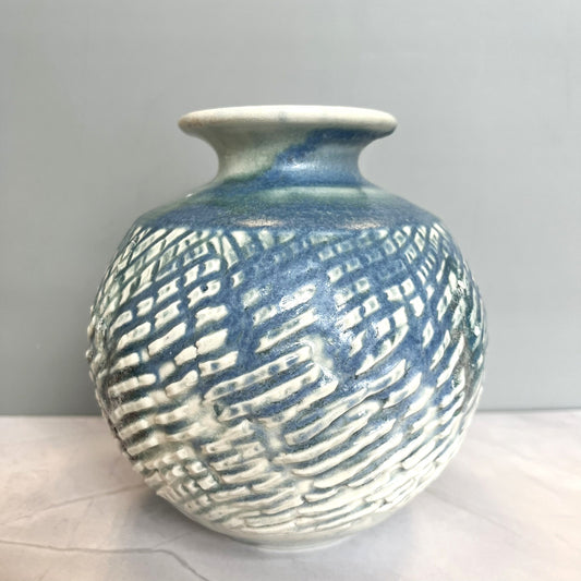 Light Blue Textured Vase