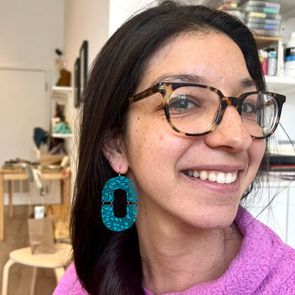 Teal Oval Drop Earrings l Tantara Designs