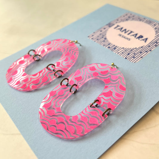 Pink Oval Drop Earrings l Tantara Designs