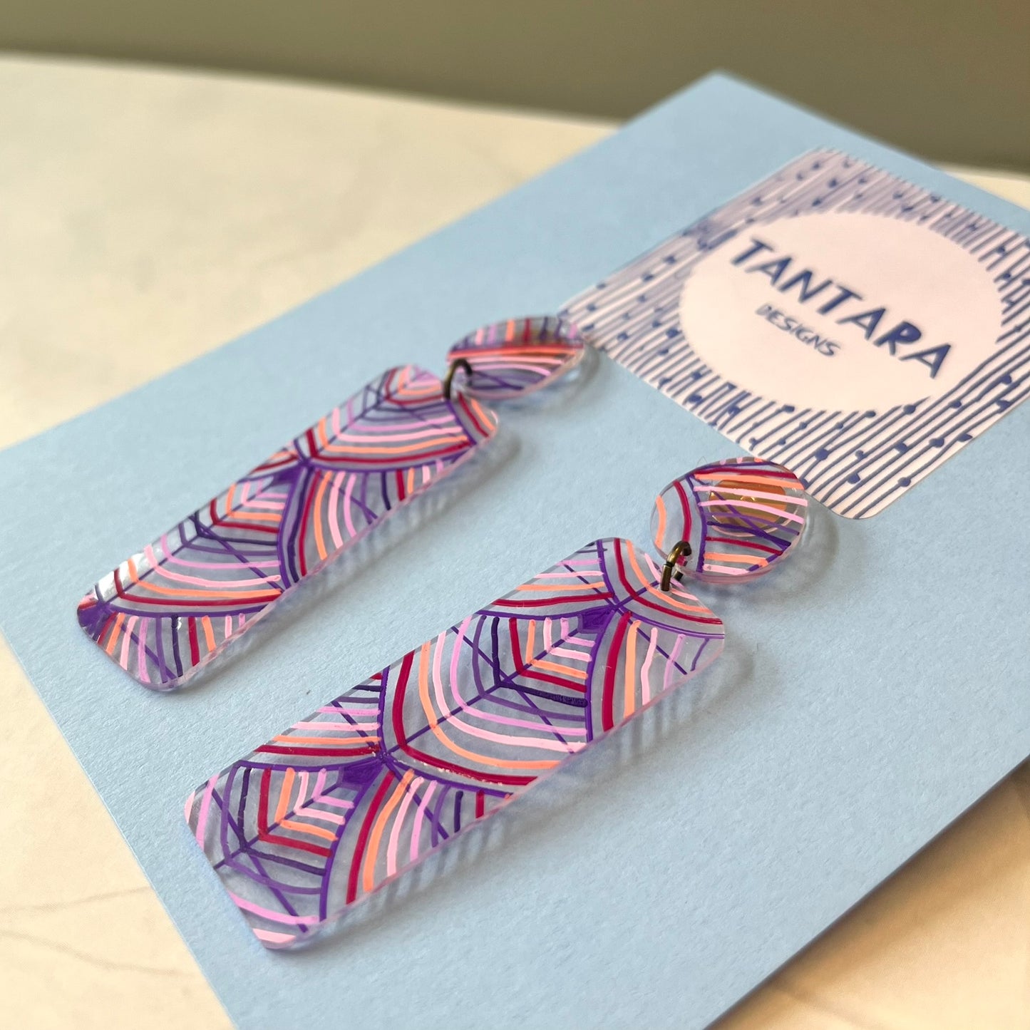 Pink and Purple Drop Earrings l Tantara Designs