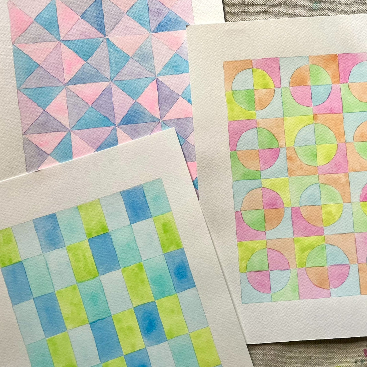 Oct 4 - Geometric Watercolor Painting