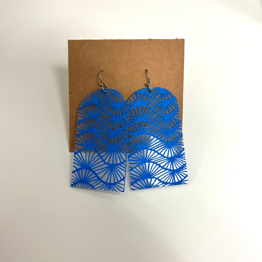 Blue Tall Arch Geometric Earrings