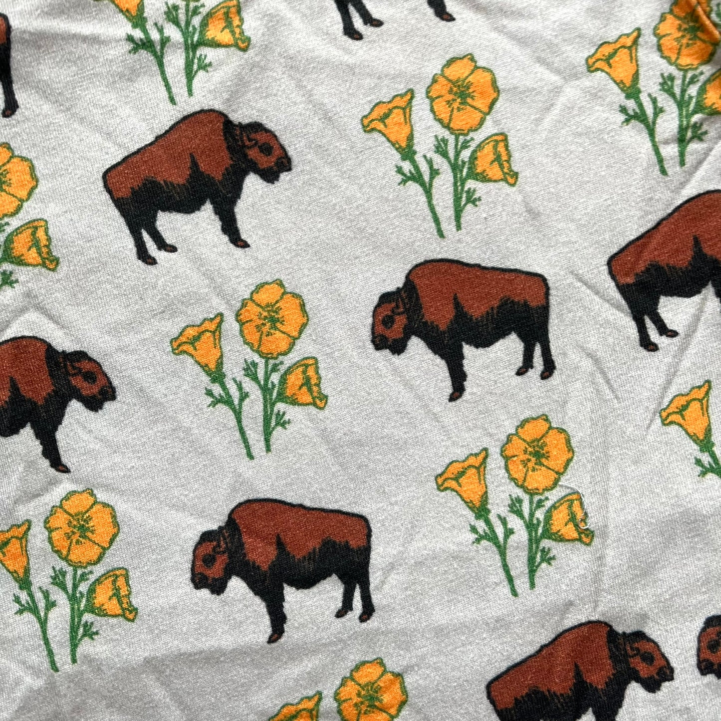 Kids T-Shirt - Buffalo with Poppies