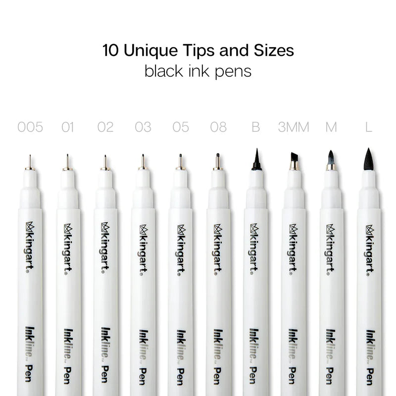 Inkline Pro Fine Line Black Ink Pens (Pack of 10)