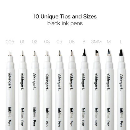 Inkline Pro Fine Line Black Ink Pens (Pack of 10)