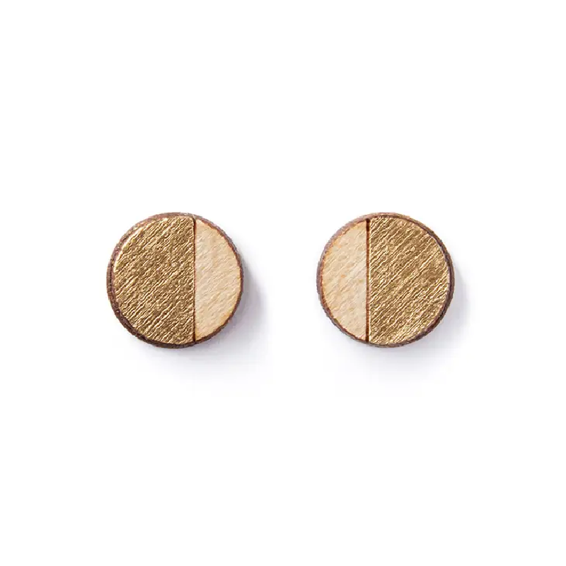 Wooden Earrings - Round Studs