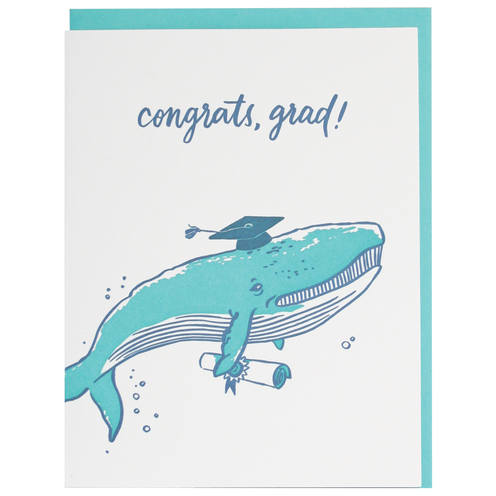 Graduation card - Whale