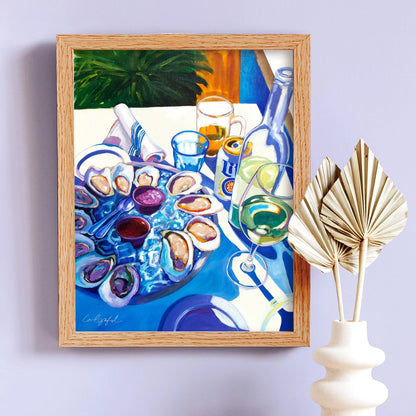 Oysters and Wine Art Print
