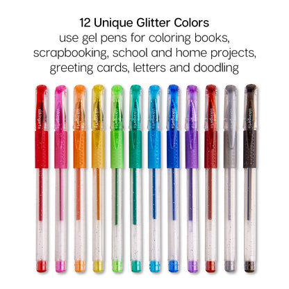 Glitter Gel Pens (Pack of 12)