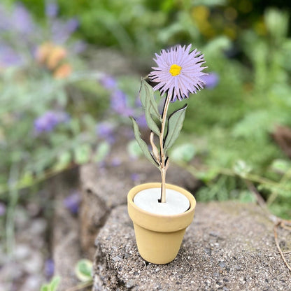 Hand-Painted Wooden Flower - Aster