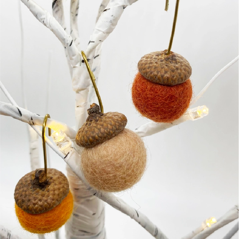 Felted Wool Acorn Ornament