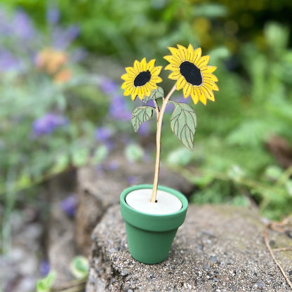 Hand-Painted Wooden Sunflower