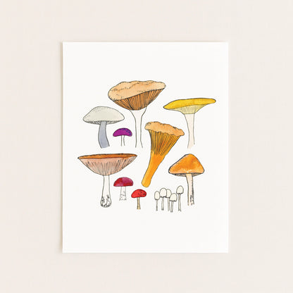 Colorful Mushrooms Art Print