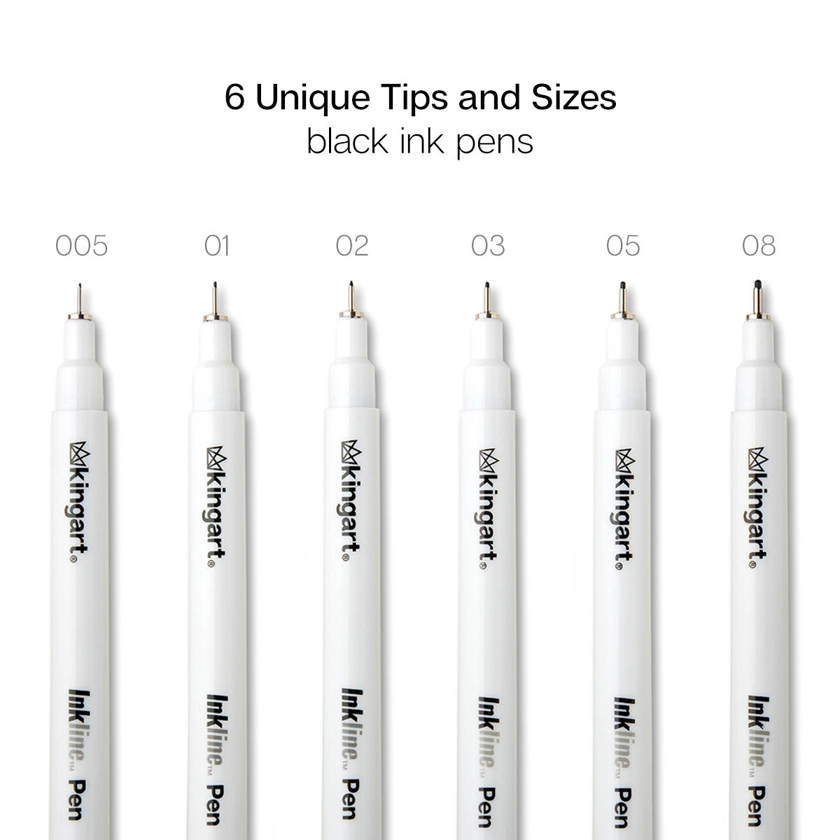 Inkline Pro Fine Line Black Ink Pens (Pack of 6)