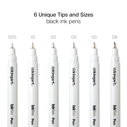 Inkline Pro Fine Line Black Ink Pens (Pack of 6)