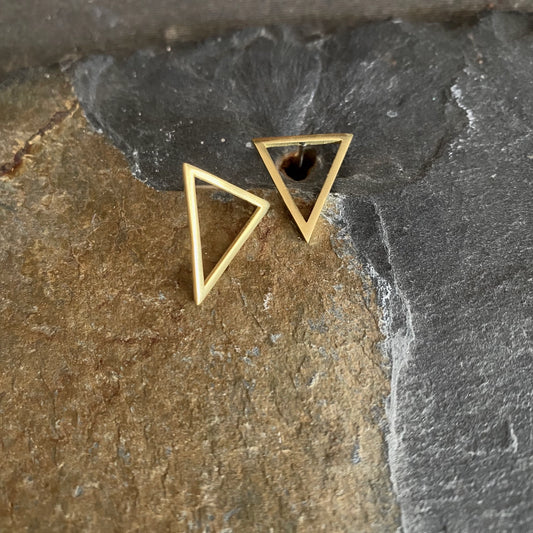 Open Triangle Stud Earrings