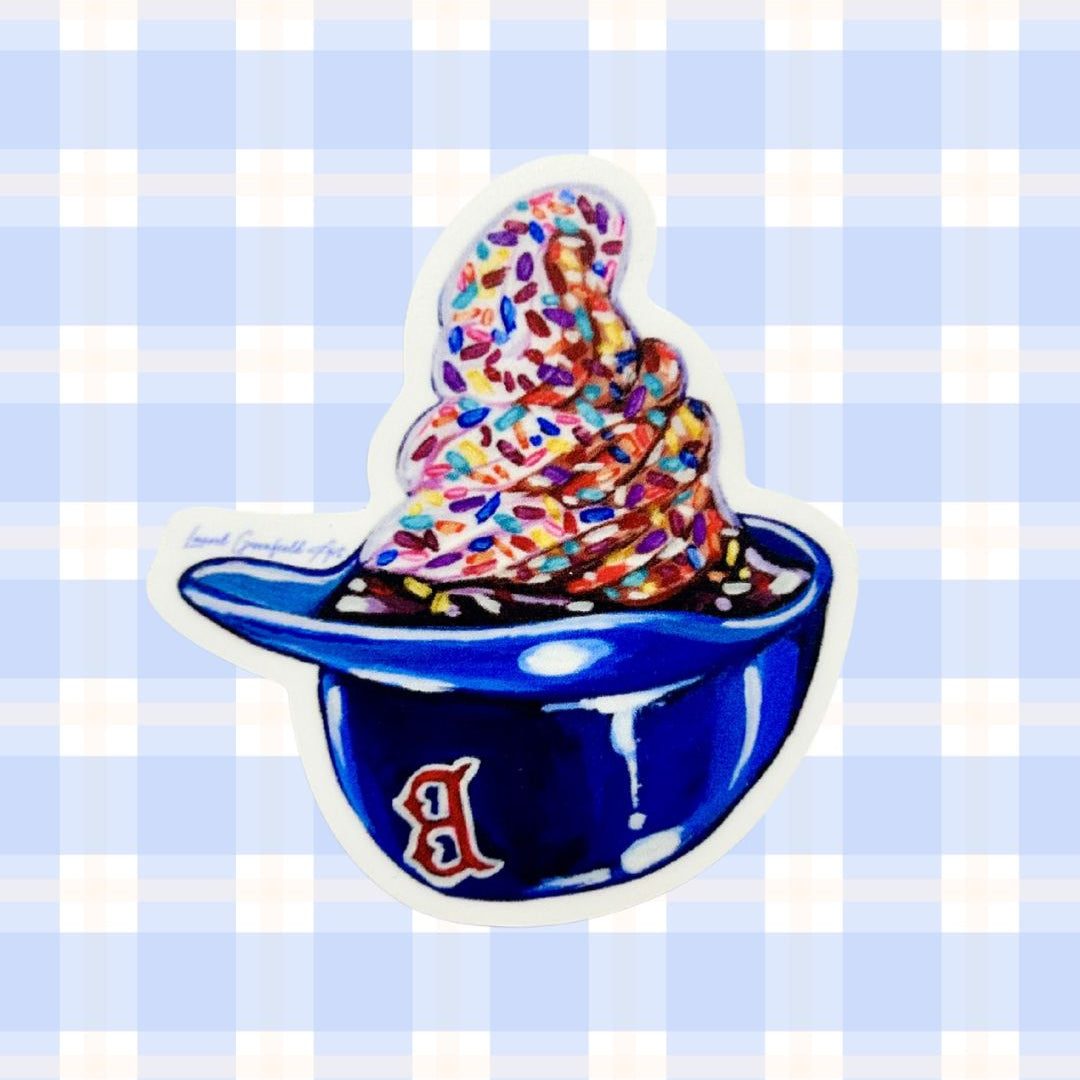 Red Sox Ice Cream Helmet Sticker