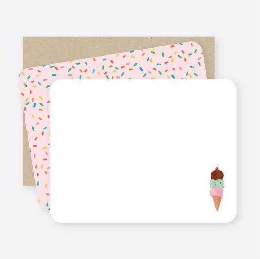 Flat Note Cards - Ice Cream (Set of 8)