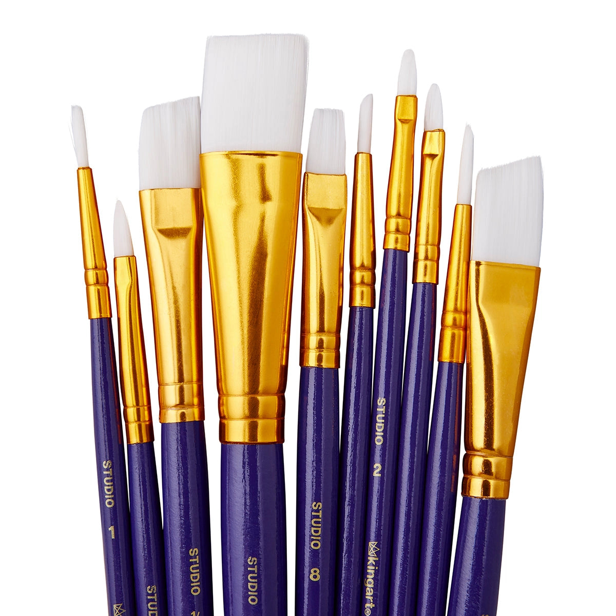 White Nylon Paintbrushes (Set of 10)