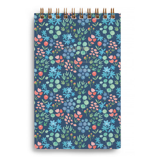 Navy Floral Notepad