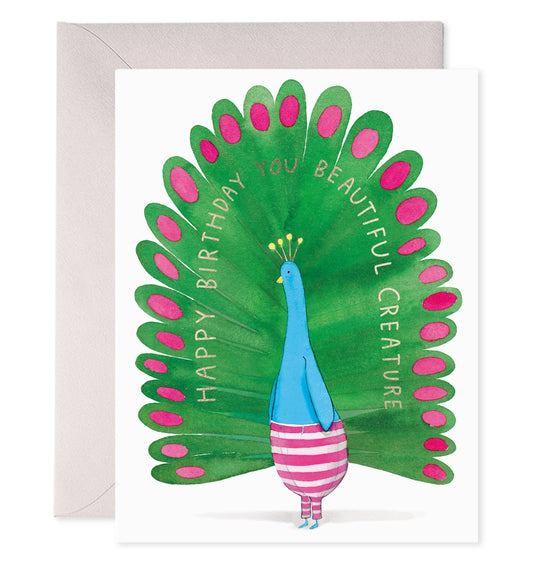 Peacock Beautiful Creature Birthday Card