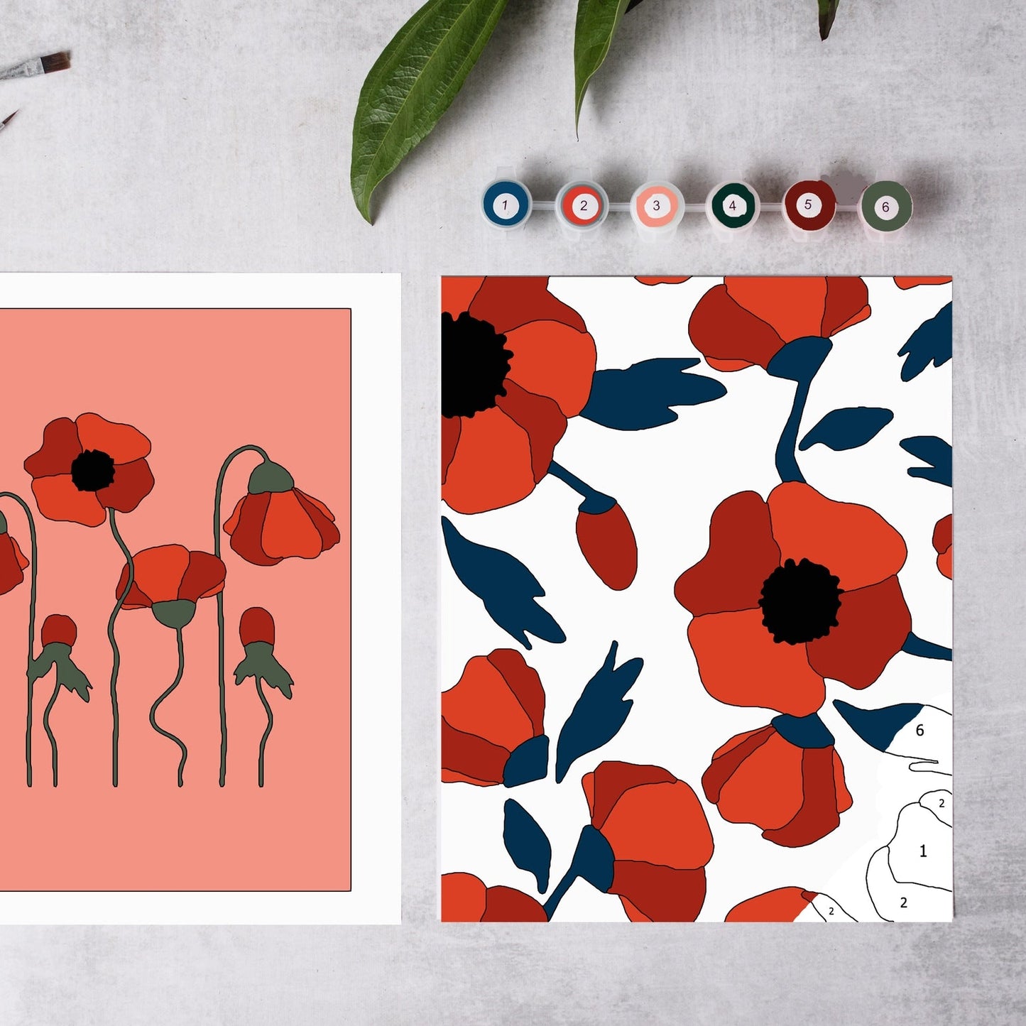 Paint by Number: Red Poppies