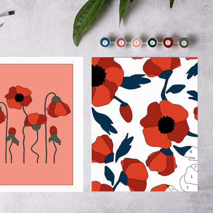 Paint by Number: Red Poppies