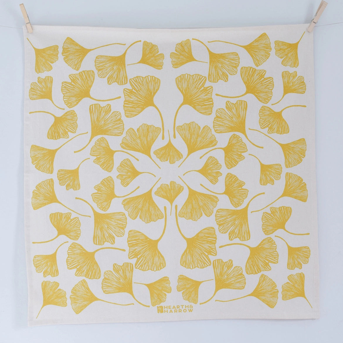 Yellow Gingko Leaf Oversized Tea Towel