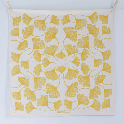 Yellow Gingko Leaf Oversized Tea Towel