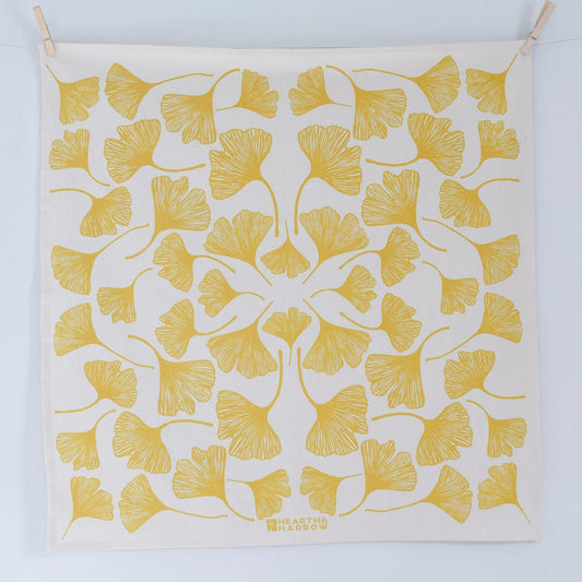 Yellow Gingko Leaf Oversized Tea Towel