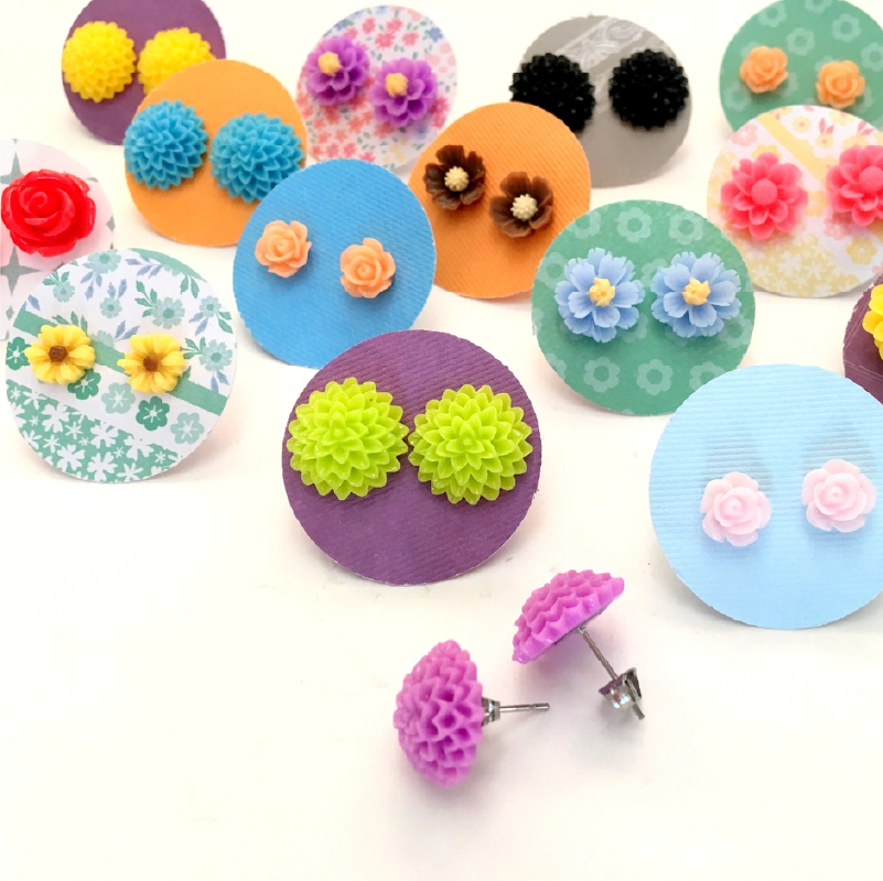 Colorful Flower Stud Earrings