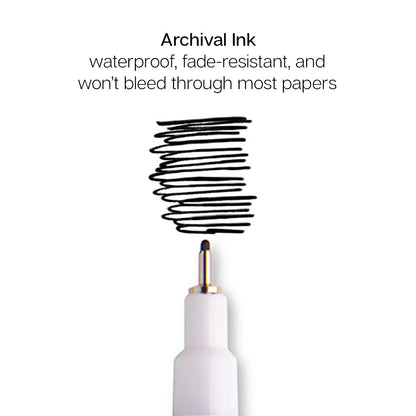 Inkline Pro Fine Line Black Ink Pens (Pack of 6)