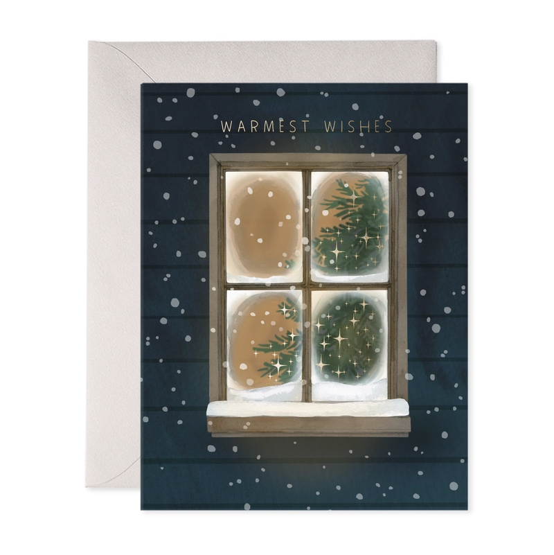 Warmest Wishes (Frosty Window) Holiday Card