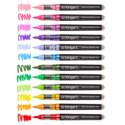 Acrylic Paint Brush Pens (Set of 12 Colors)