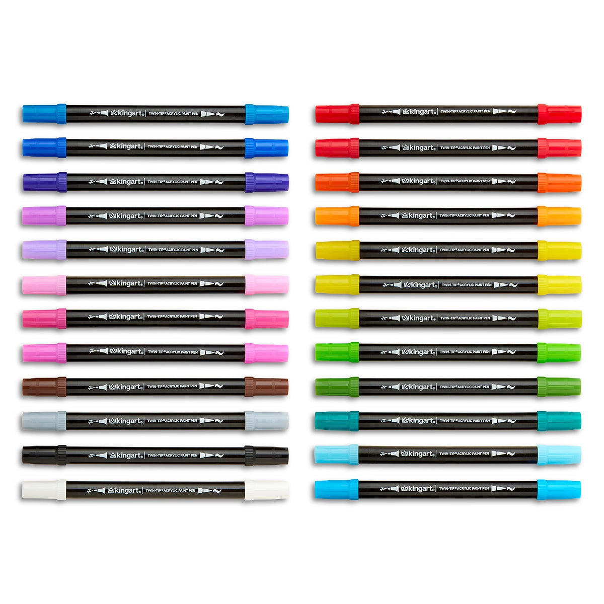 Twin-Tip Acrylic Paint Pens (Set of 24 Colors)