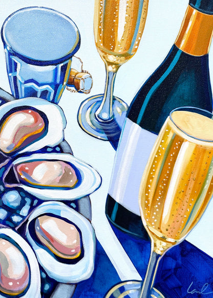 Champagne and Oysters Art Print