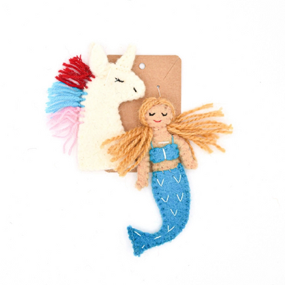 Mermaid and Unicorn Finger Puppets