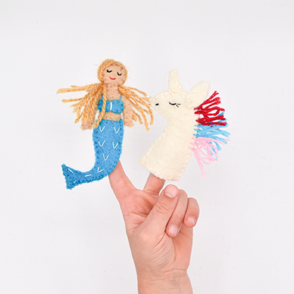 Mermaid and Unicorn Finger Puppets