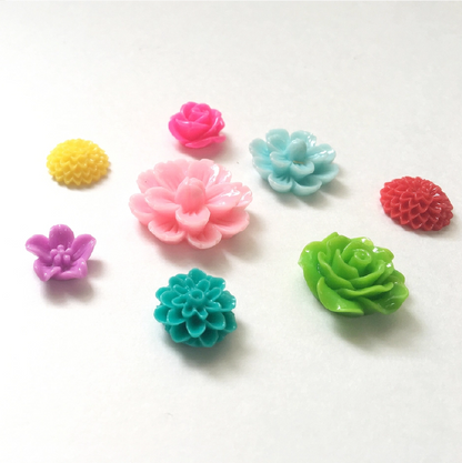 Resin Flower Magnets (Set of 8)