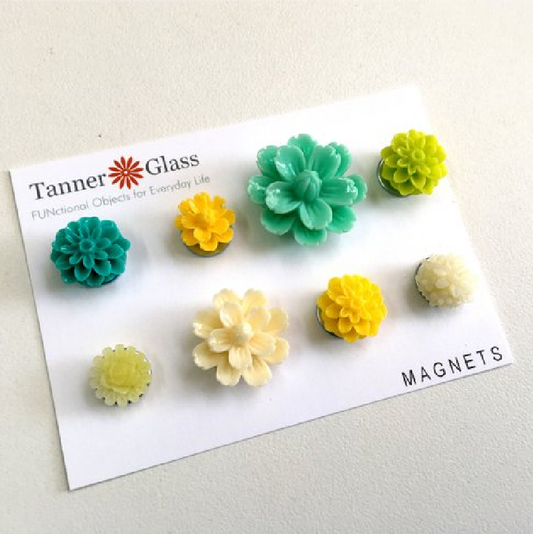 Resin Flower Magnets (Set of 8)