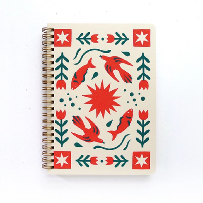 Spiral Notebook - Folk Flower