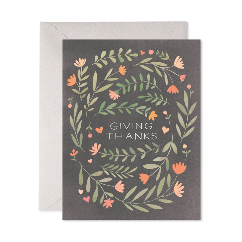 Giving Thanks Card - Green Vines