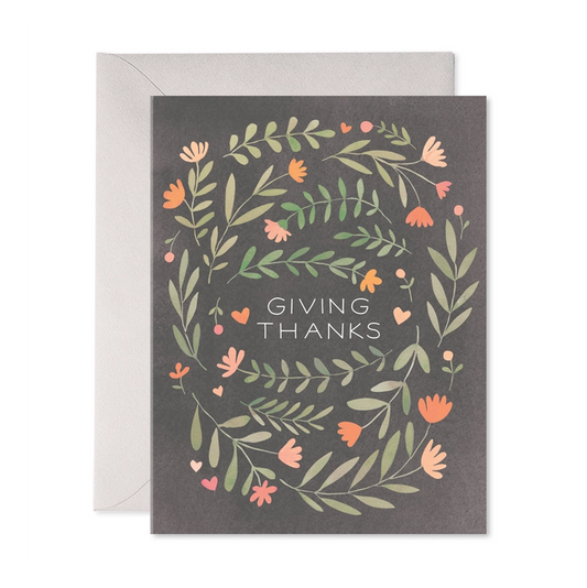 Giving Thanks Card - Green Vines